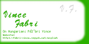 vince fabri business card